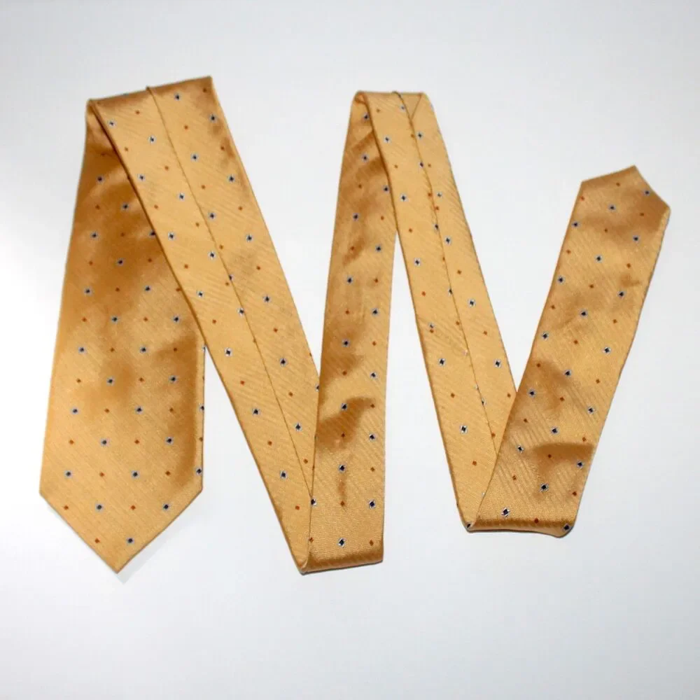 Peter Millar Necktie yellow 100% silk abstract gold